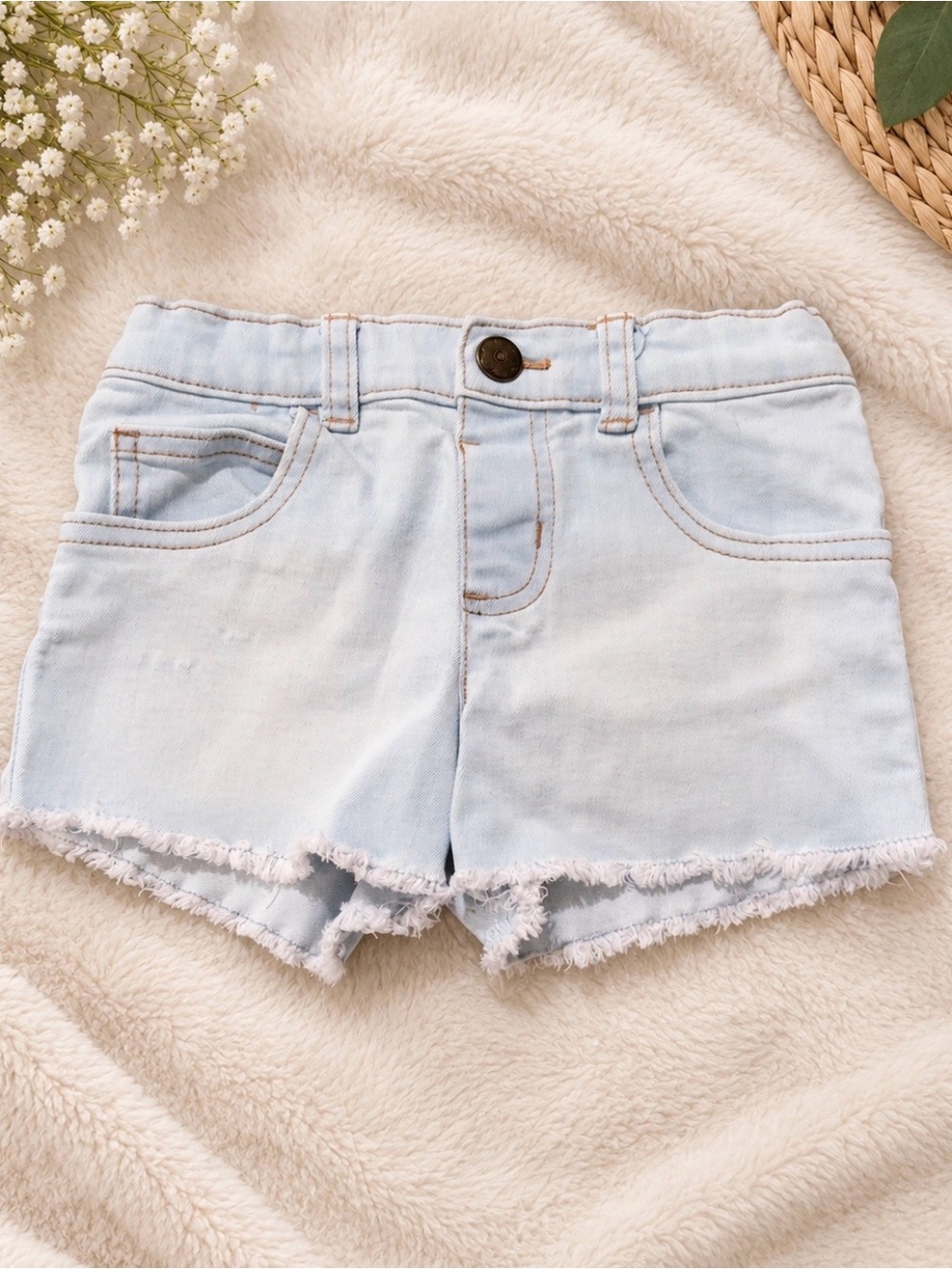Garanimals Light Blue Denim Shorts with Frayed Hem